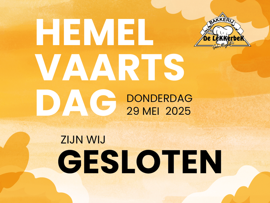 Gesloten met Hemelvaartsdag